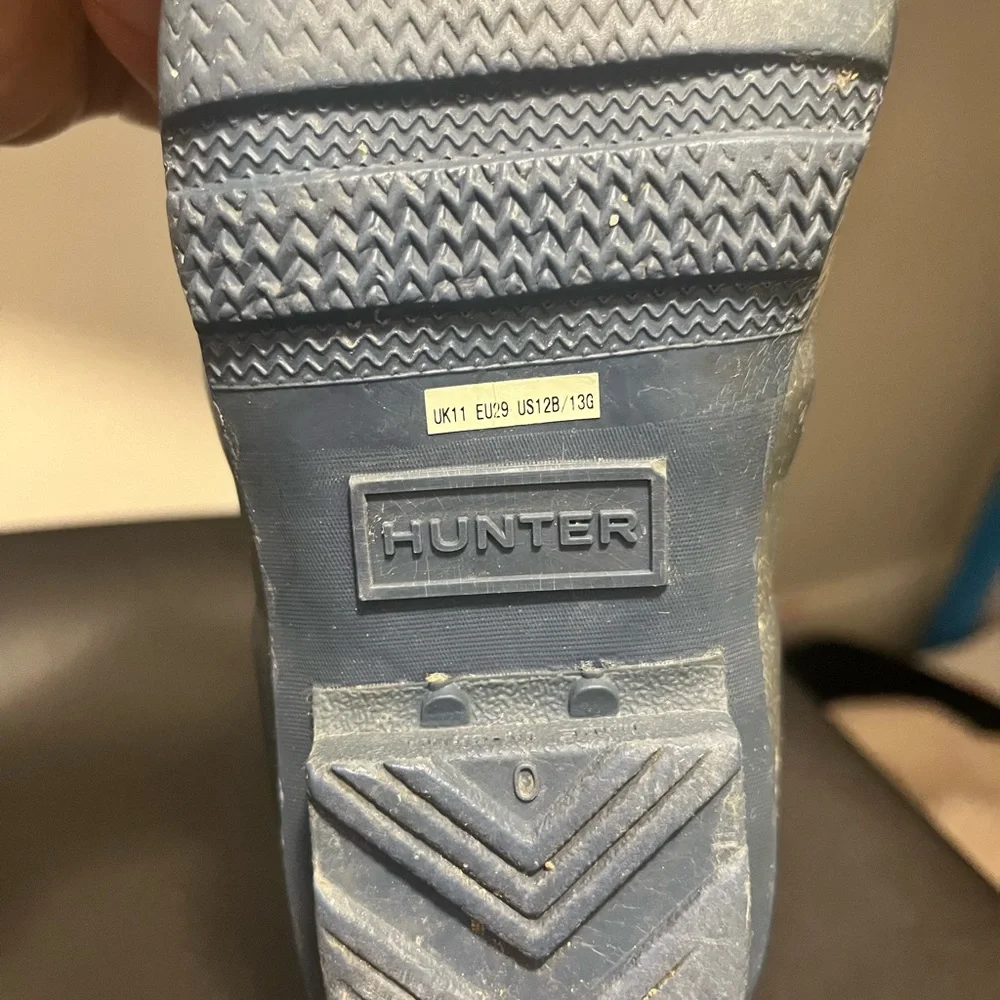 Hunter Kids Blue and Cream Floral Rain Boots